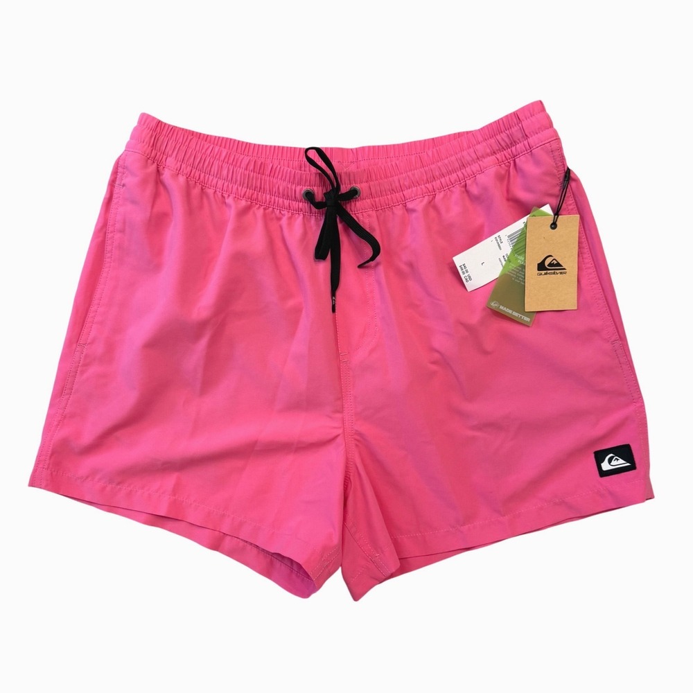 Quiksilver Mens Everyday Volley Swim Trunks Hot Pink Board Shorts Surfing Large